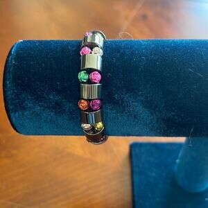 Colorful Stretch Bracelet Rosette Beads Boho Festival